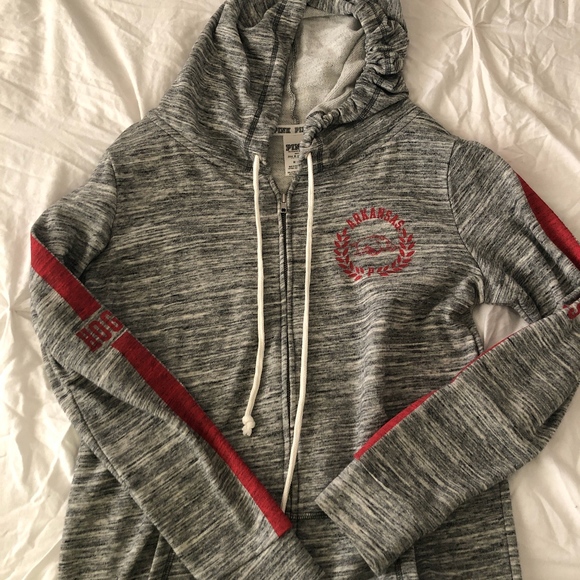 VS PINK Arkansas Razorbacks Full Zip Hoodie - Picture 1 of 3